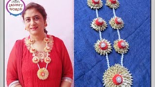 DIY How to make Gota Necklace for Bridal Jewellery Episode - 4 ( in Hindi) by Jyoti Sachdeva .