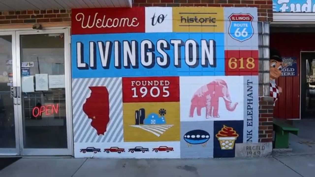 Livingston Route 66 Postcard Mural Livingston Illinois YouTube livingston-route-66-postcard-mural-livingston-illinois-youtube