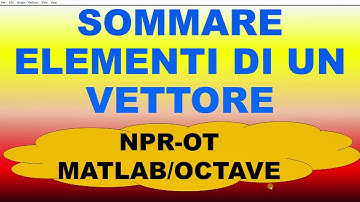 Sommare elementi di un vettore  usando Matlab e Octave