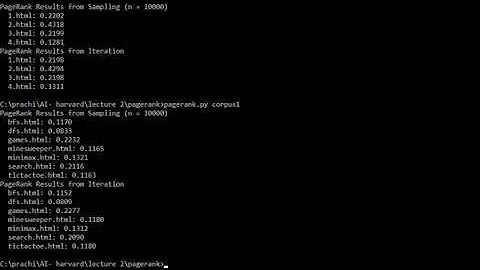 CS50 AI Pagerank