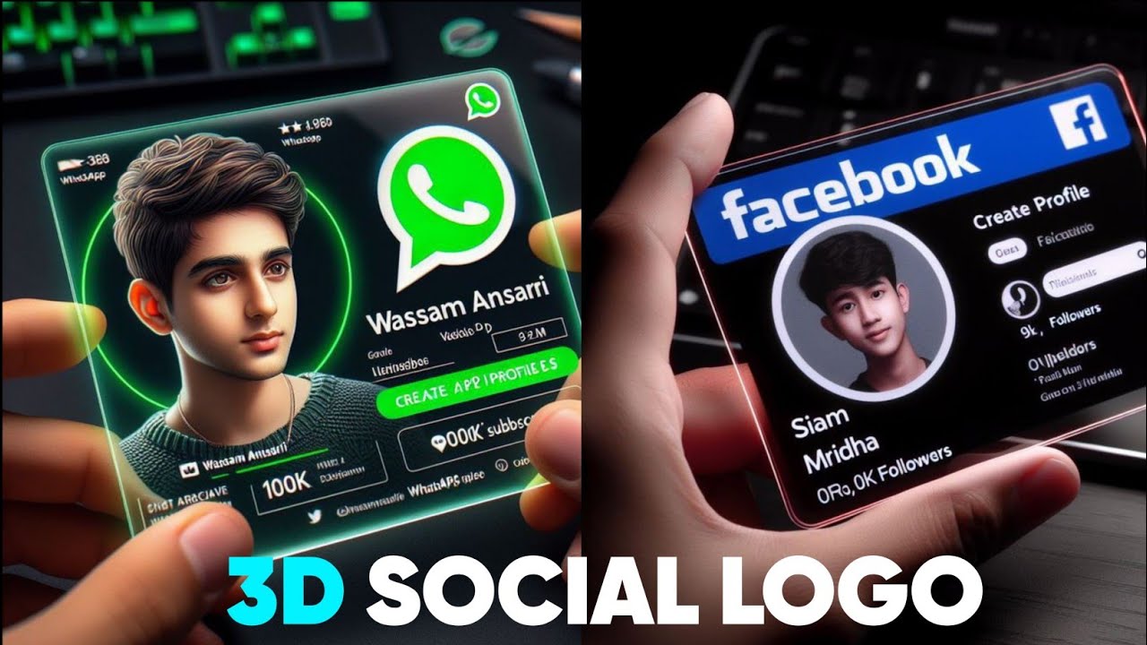 How To Create Instagram Viral 3D Ai Social Media Id Card Image | Ai Social Logo Generate For Free