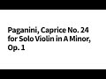 파가니니 카프리스 24번 1시간 반복 Paganini, Caprice No. 24 for Solo Violin in A Minor, Op. 1 No. 24 [구텐탁]
