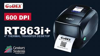 GoDEX RT863i  Label Printer: 600 dpi, 3.2″ Color Touch Screen