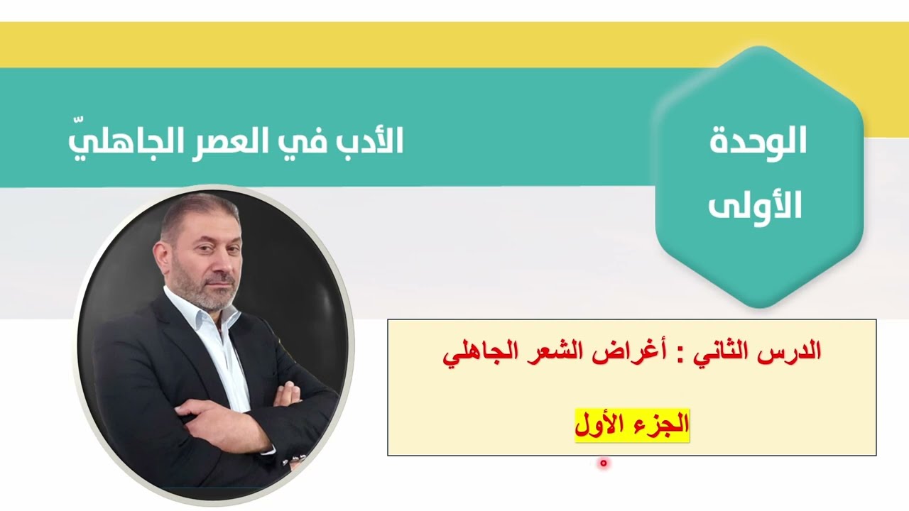 أغراض الشعر الجاهلي الجزء 1 ( عربي متقدم : الوحدة الأولى : الدرس الثاني )