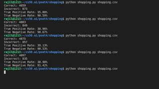 CS50 AI Project 4a - Shopping