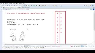 Leetcode 1612 Check If Two Expression Trees are Equivalent - Explained In Hindi