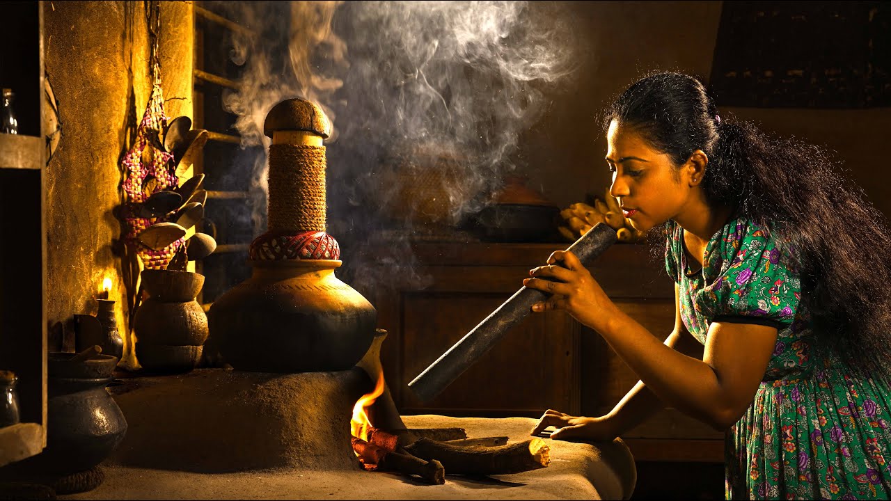 ASMR Pittu Making at Night 🌙 & Dessert making in the Rain 🌧️ | Nadee's ASMR journey | Traditional Me