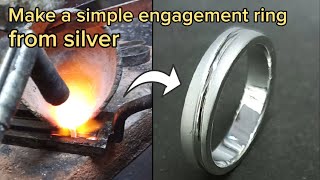 Download lagu Make a simple engagement ring from silver || Cara membuat cincin tunangan simpel dari perak