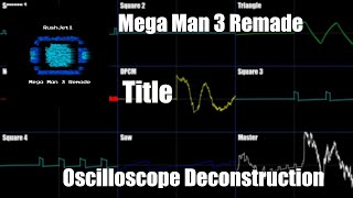 Mega Man 3 Remade - Title - Oscilloscope Deconstruction
Original remix made by RushJet1.
Notes:
The drums in the intro only play during the last part before the loop. As for the loop itself, the Noise channel uses instruments that are more akin to the first NES TMNT game, or Castlevania 2.
Timestamps:
Intro:
0:00 - Noise, DPCM
0:09 - Square 1
0:42 - Square 2
1:16 - Square 3
1:50 - Square 4
2:23 - Square 1, 2, 3, 4
2:57 - Triangle
3:31 - Saw
4:04 - Triangle, Saw
4:38 - All channels
The rest of the song:
5:10 - Square 1
5:31 - Square 3
5:52 - Square 4
6:14 - Square 3, 4
6:35 - Square 2
6:56 - Square 2, 3, 4
7:18 - Triangle
7:39 - Saw
8:00 - Triangle, Saw
8:22 - Noise, DPCM
8:43 - Noise, DPCM, Saw
9:04 - Triangle, Noise, DPCM, Saw
9:25 - Triangle, Noise, DPCM, Square 3, Saw
9:47 - Triangle, Noise, DPCM, Square 3, 4, Saw
10:08 - Square 2, 3, 4, Triangle, Noise, DPCM, Saw
10:29 - All channels Mega Man 3 Remade - Title - Oscilloscope Deconstruction