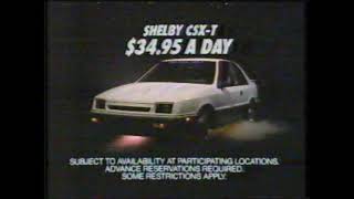 Thrifty Rent a Car Shelby CSX T Commercial 1988