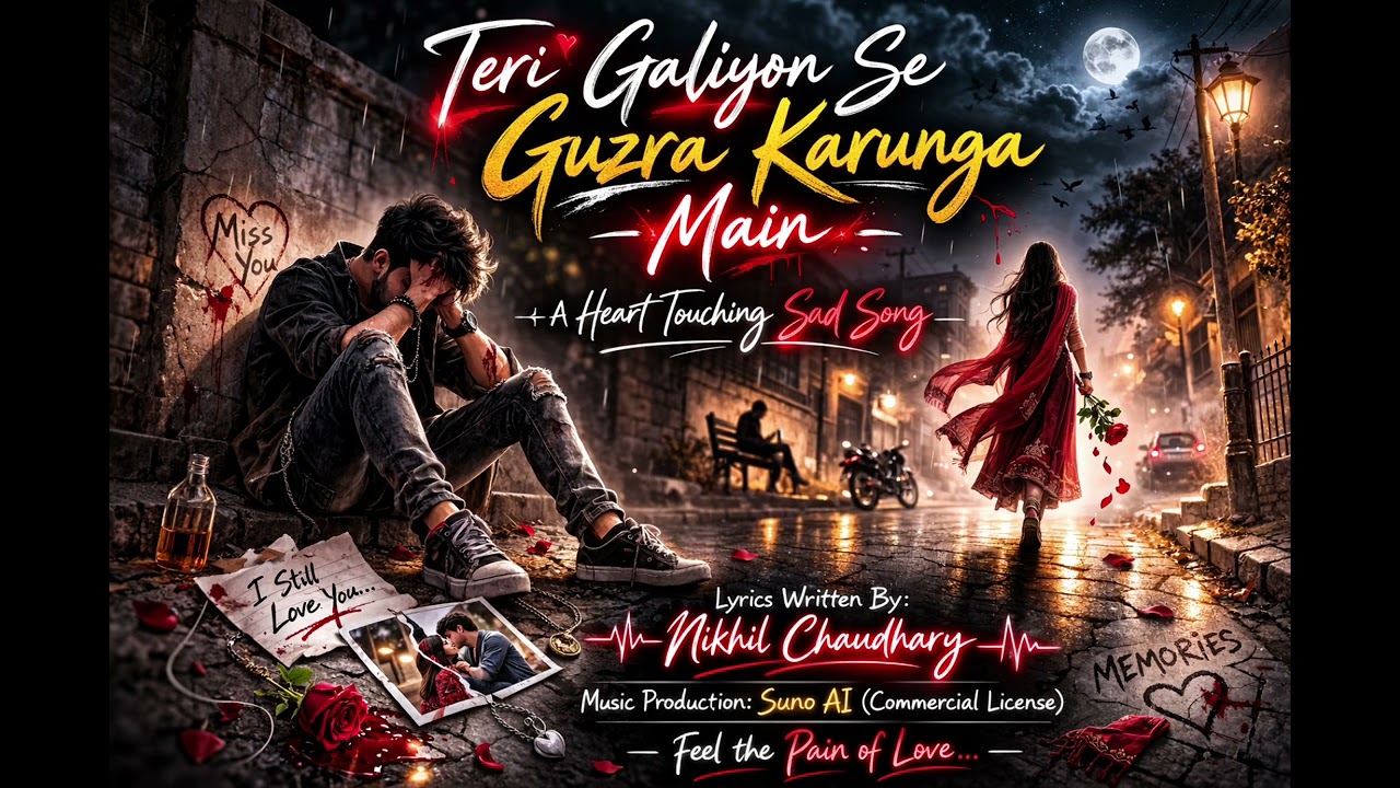 Teri Galiyon Se Guzra Karunga Main – Heart Touching Sad Hindi Song 2026 | Emotional Breakup Song | 