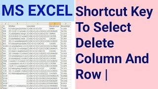 MS Excel Shortcut Key To Select And Delete Column And Row | #short screenshot 5