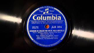 The Goldberg-Hindemith-Feuermann Trio play Beethoven Serenade in D, opus 8