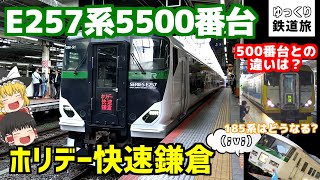 【E257系5500番台 ホリ鎌 一番列車!】ホリデー快速鎌倉に乗車!車内紹介 新ヘッドマーク誕生!? 185系はどうなる?+北鎌倉通過シーン【ゆっくり鉄道旅】