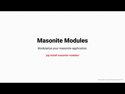 Masonite Module - Masonite Tutorial