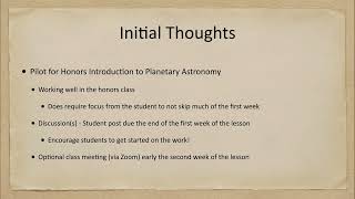 Video 2 - An Experiment in Block Scheduling for Online Classes