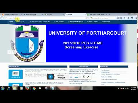 UNIPORT ADMISSION POST-UTME/SCREENING 2017/2018|HOW TO APPLY