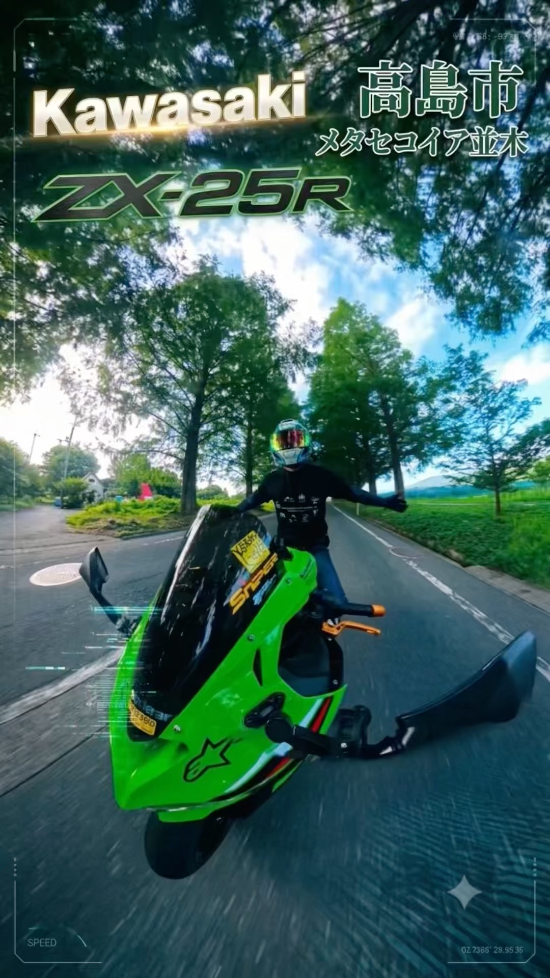 ZX-25R】高島市メタセコイア並木 #zx25r#メタセコイア並木 #insta360x4