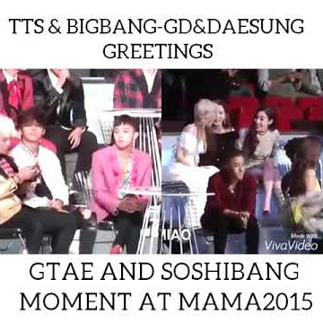 G dragon and taeyeon greet each other @ Mama 2015