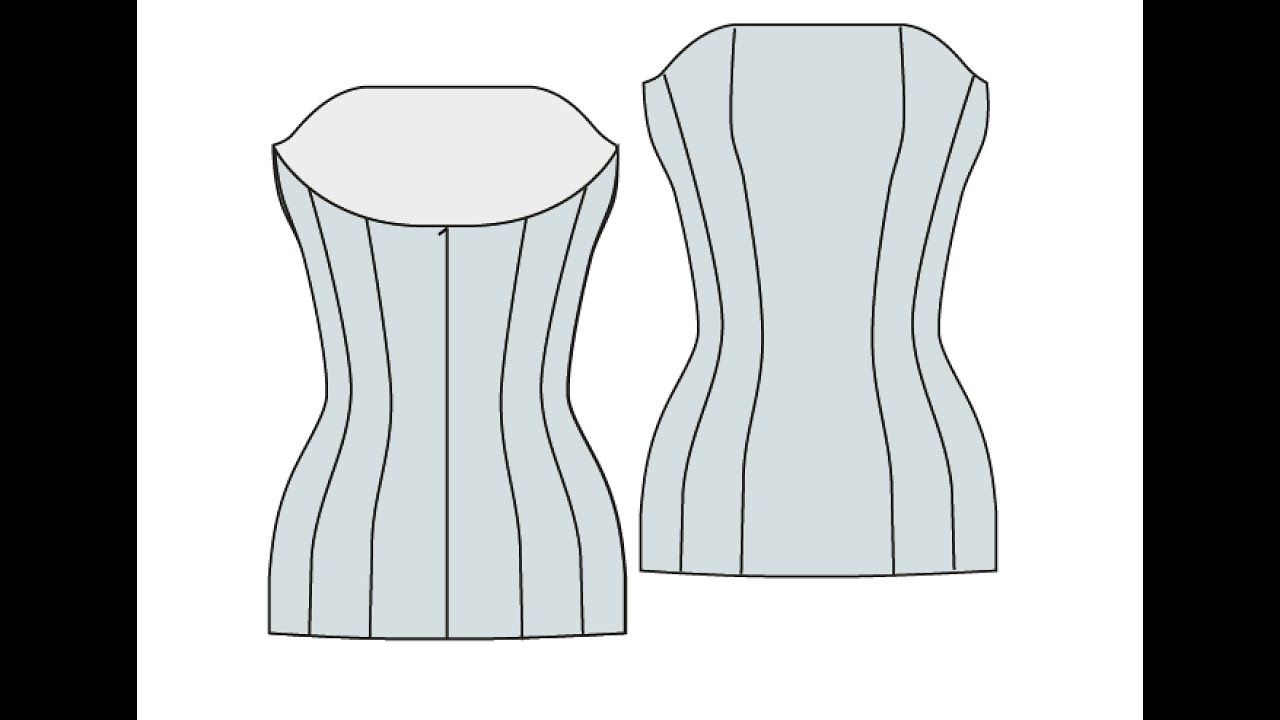 Patron du bustier, pt. 2, on trace les pièces. YouTube