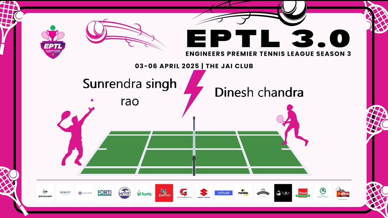 Sunrendra singh rao v/s Dinesh chandra open match🎾 EPTL 3.0 Team Matches  Day 1🔥 LIVE from Jai Club
