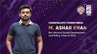 Chancellor's Yohsin Medal Winner Muhammad  Ashar Khan | HU Convocation 2022