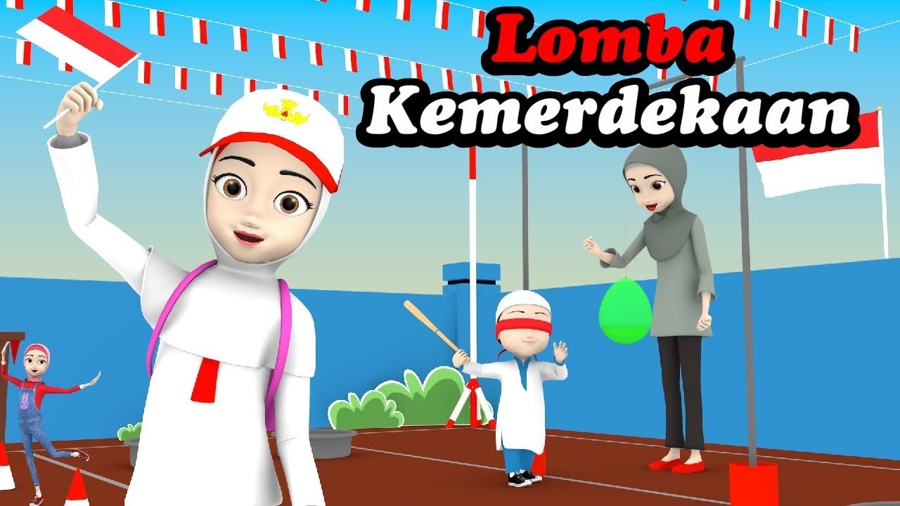 Hut Ri Ke 74 Hari Kemerdekaan 17 Agustus Lomba Anak Lucu Kartun