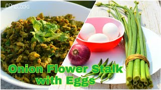Easy Onion Flower | Spring Onion Flower Recipe | Healthy Spring Onion Flower With Eggs