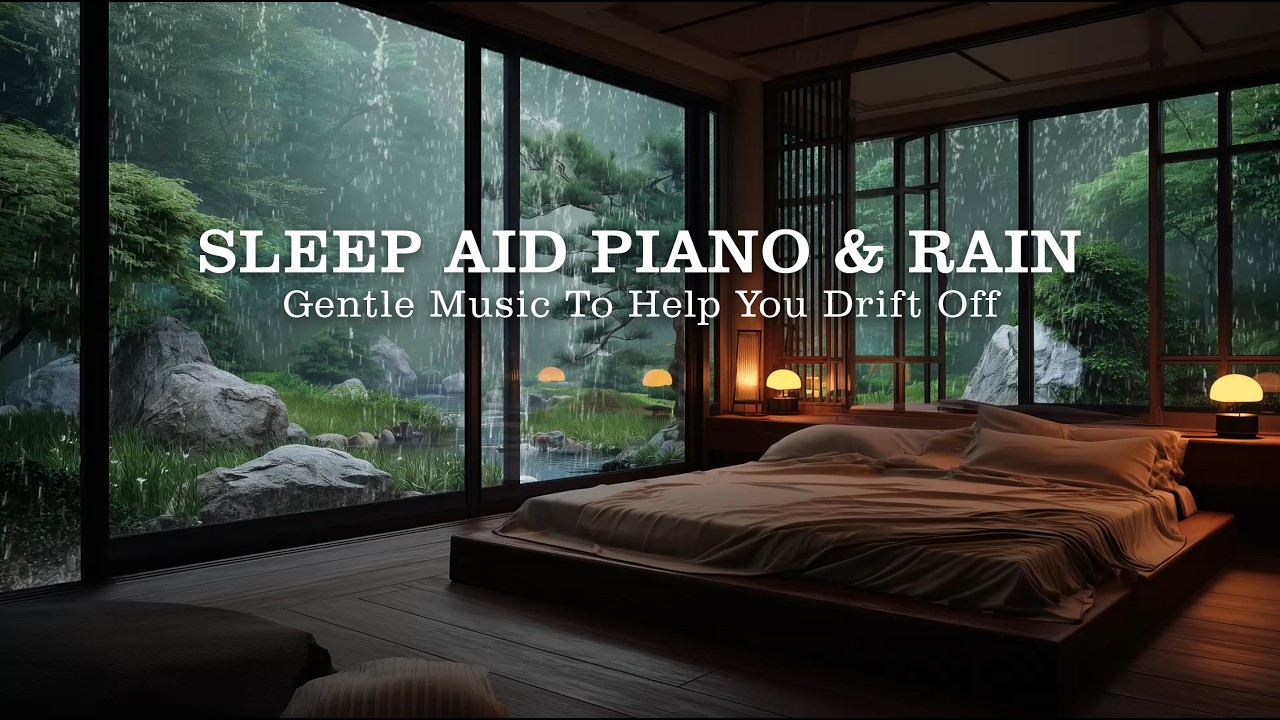 Rain Piano Music for Stress Relief, Focused Work and Peaceful Calm Evenings