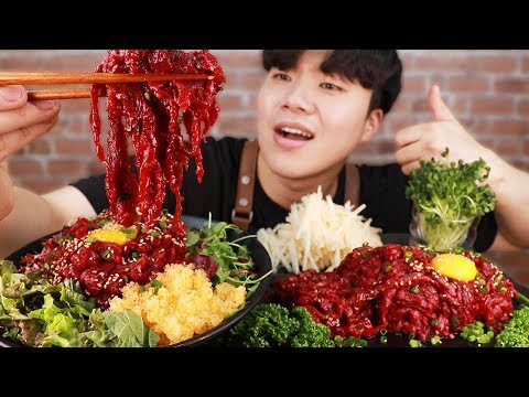 [Eng Sub]Korean Raw Beef Tartare +Beer MUKBANG EATING SHOW!