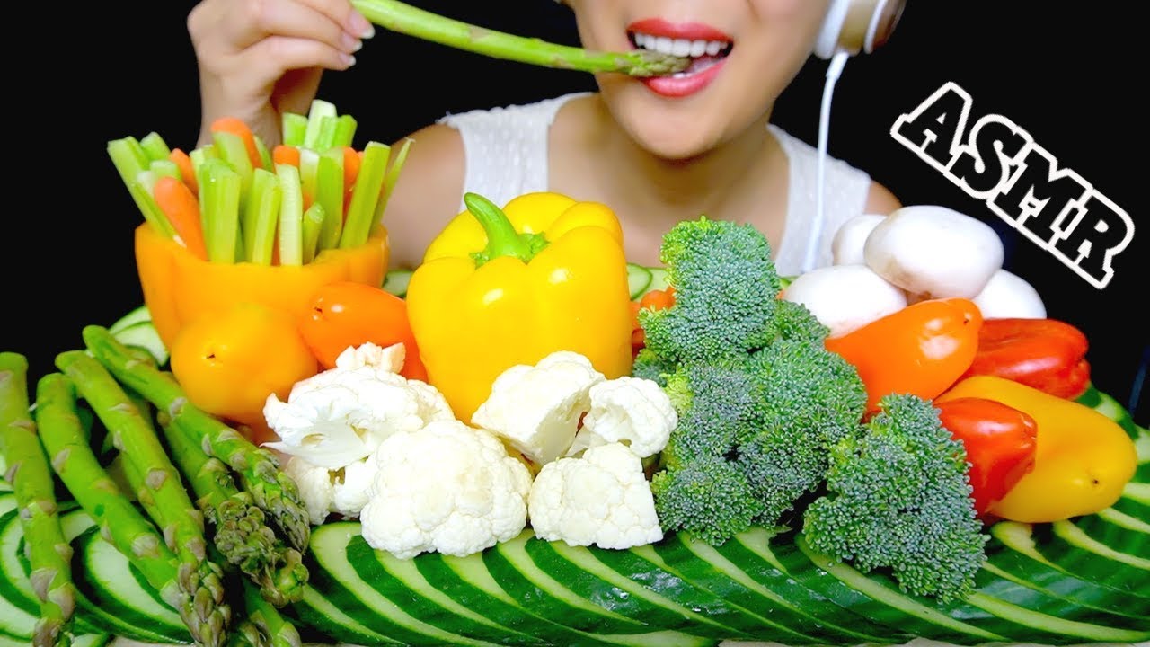 HEALTHY EATING ASMR: RAW VEGGIES PLATTER | COLLAB WITH MAI ASMR | TracyN ASMR