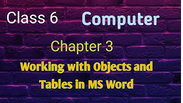 Class 6 Computer Chapter 3  Working with Objects and Tables in MS Word Solution( NCERT)