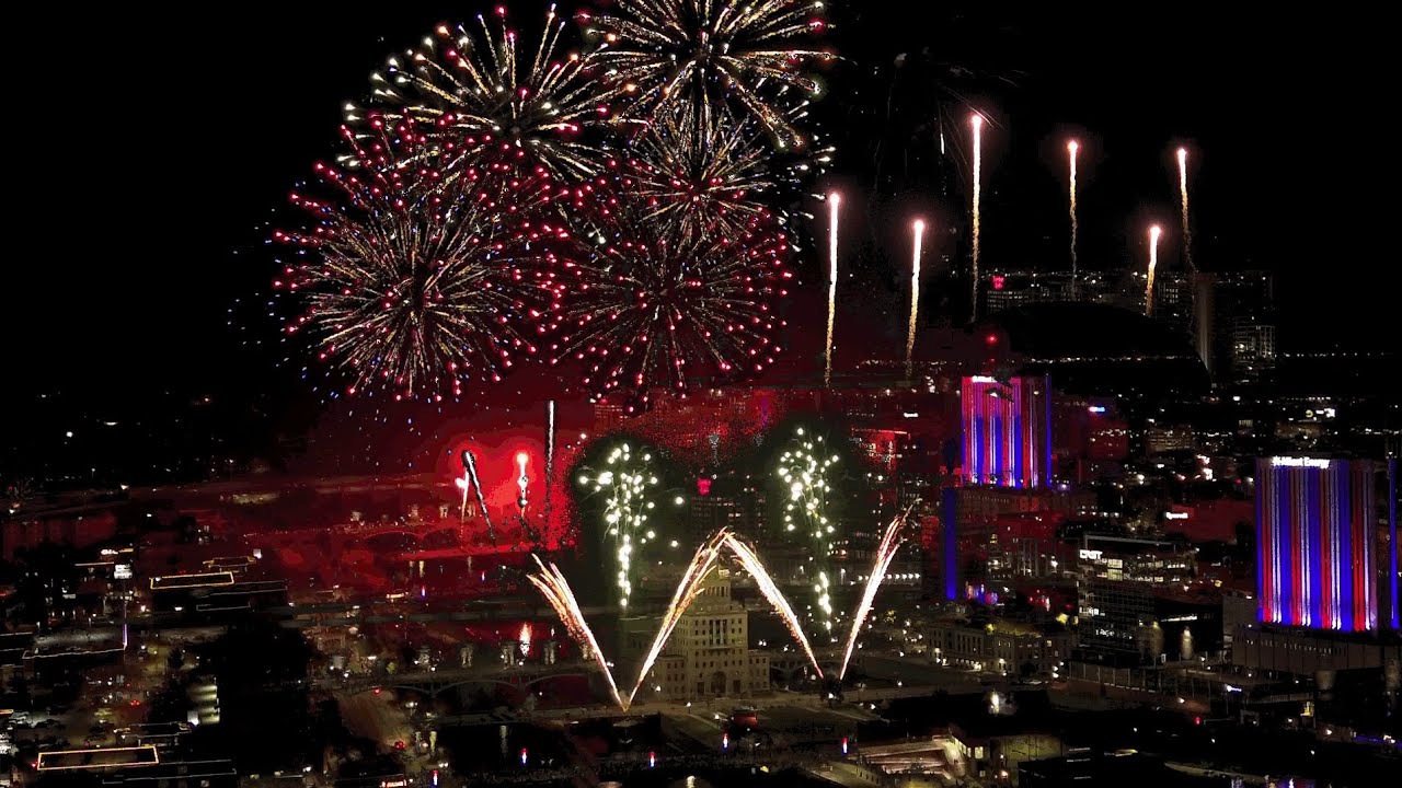 4K Recreational Drone Independence Day Fireworks 2023 July 4 Cedar Rapids Iowa The Best View In Town