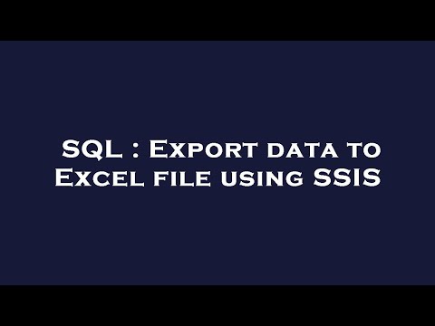 SQL : Export