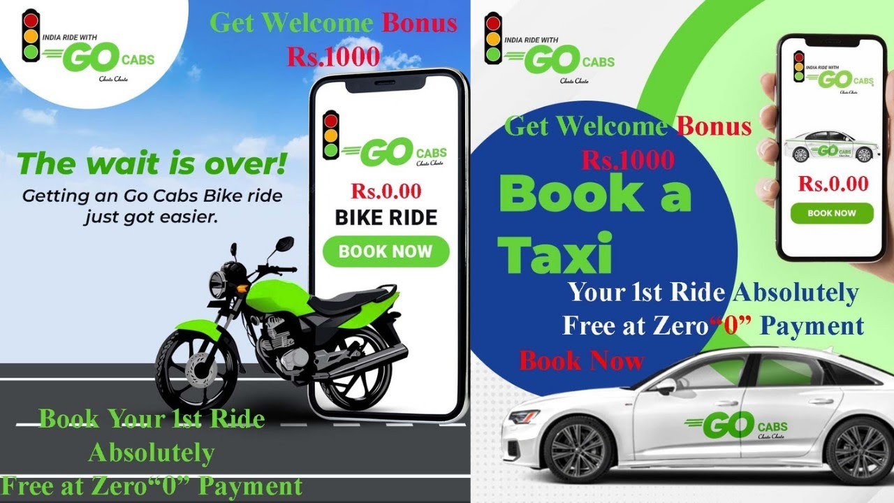 GO CAB OFFER 1st Ride Free With Welcome Bonus of ₹1000/-