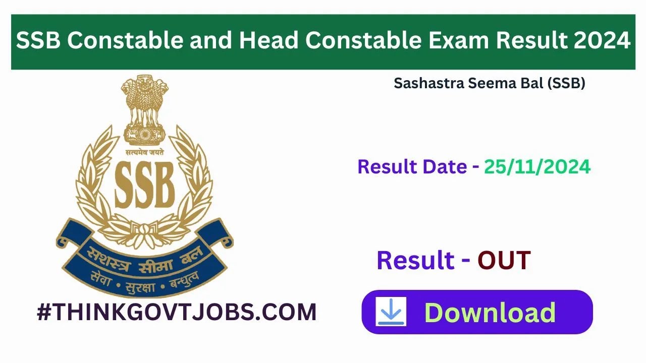 SSB Tradesman Result Out ✅ SSB HCM Result Out ✅ SSB Tradesman Medical Result 2024 Medical Result Out