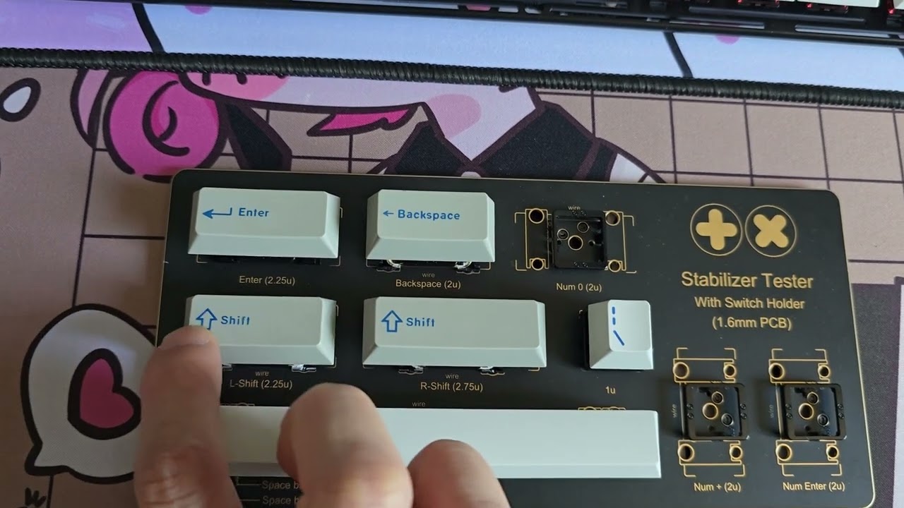 tx keyboard stabilizer tester _ swk cat mint switch _ lin keycaps _ tx + chrry stabilizer