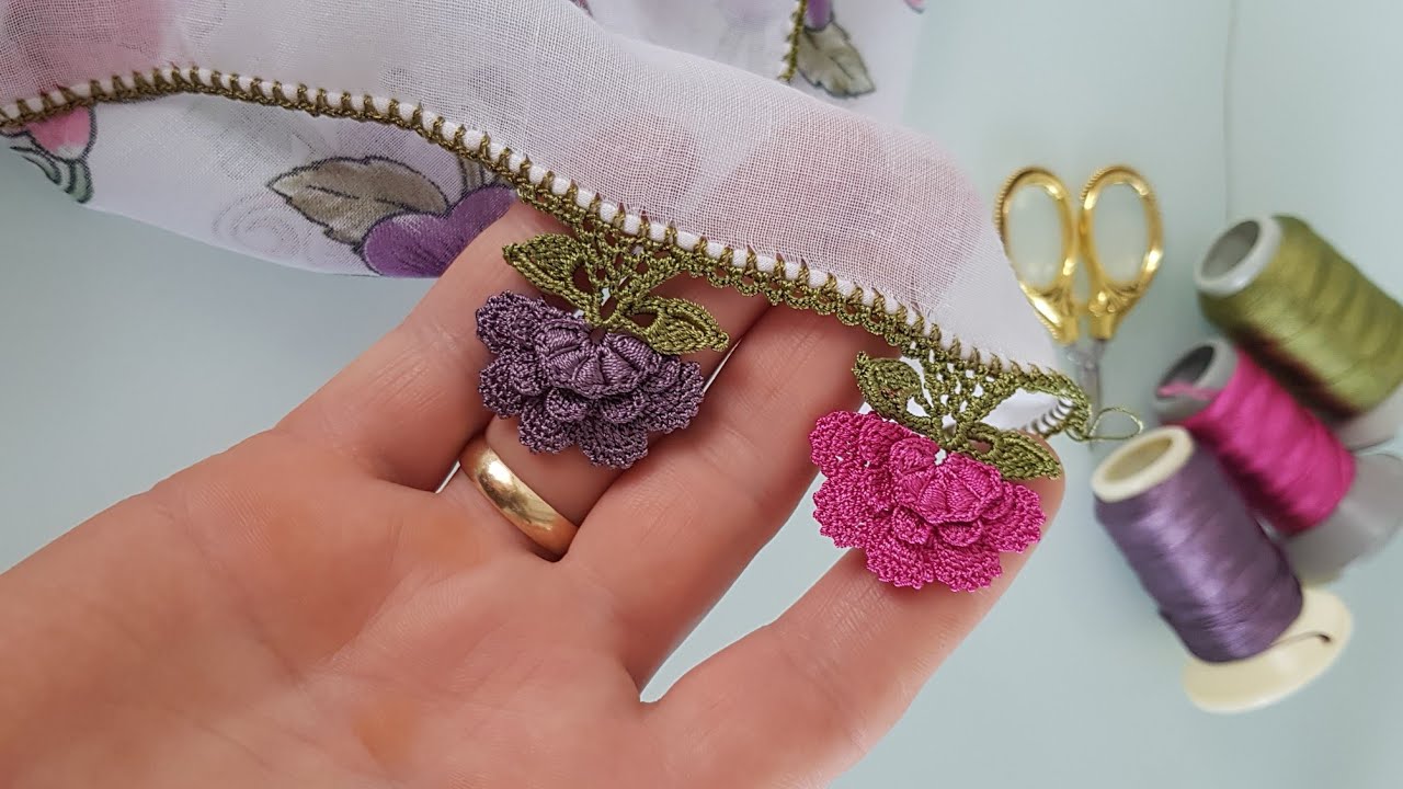 629 - Kat Kat Katlı Üç Boyutlu Harika Bir Tasarım Daha Sizlerle Çeyizlik Tığ Oyası Yapımı