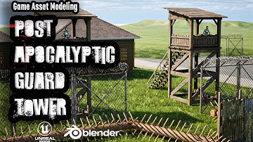 Game Asset Modeling Timelapse - Wooden Guard Tower - Blender and Unreal Engine 5