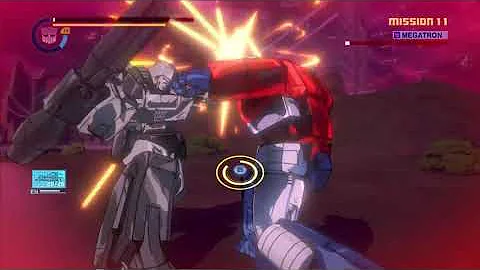 Standing here I realize but it's Optimus Prime v.s Megatron in Transformers Devastation