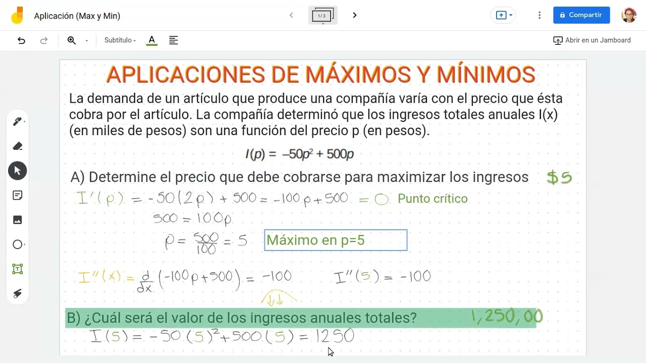 Aplicaciones de máximos y mínimos - YouTube