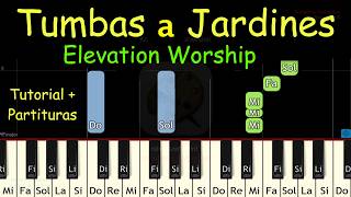 TUMBAS A JARDINES Piano Tutorial Facil Partitura Acordes Pista
