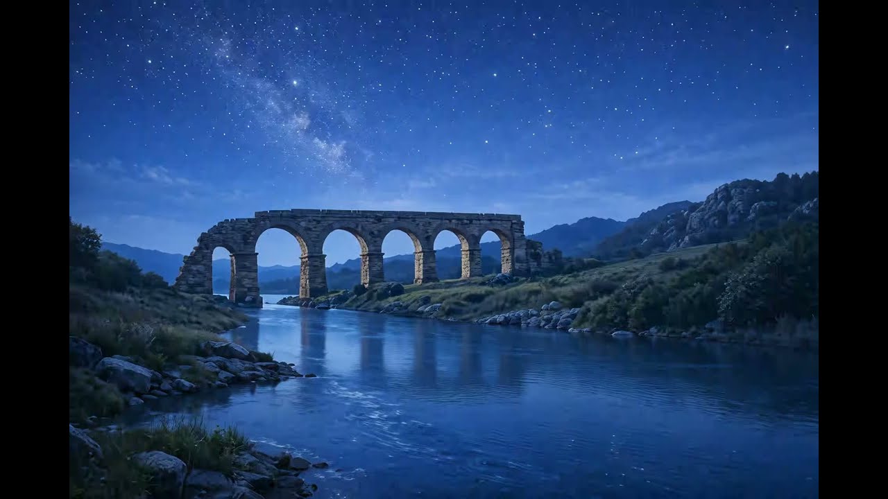 Ambient Music | Roman Aqueduct Ruins in the Rain | 10 Hours 🏛️ (4K)
