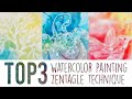 TOP 3 my watercolor paintings - Zentangle Easy Art Ideas | Part1