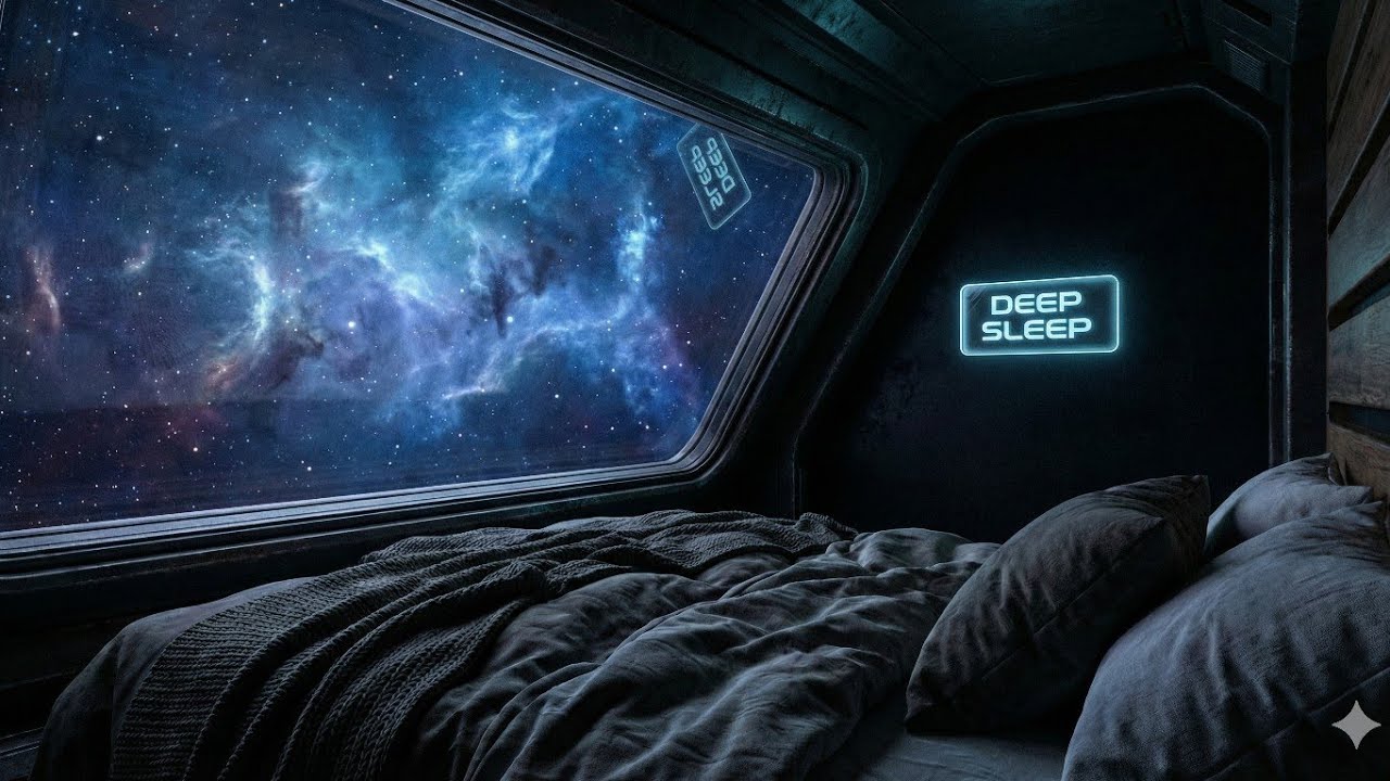 Dark Spaceship Bedroom Ambience 🌌 Deep Brown Noise for Sleep & Insomnia ...