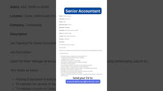 Senior Accountant 11-03-2023 #uaejobs #dubaijobs #hiring #dubai #job #shorts #shortvideo