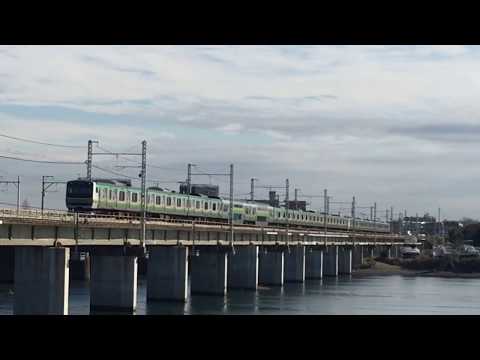 東海道線 馬入川橋梁を渡るE231系