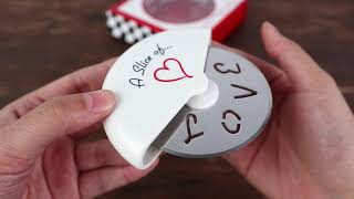 A Slice of Love Stainless-Steel Pizza Cutter in Miniature Pizza Box | Kate Aspen - 13015NA screenshot 4
