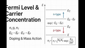 Fermi Level, Intrinsic Carrier Density and Law of Mass Action in Semiconductors