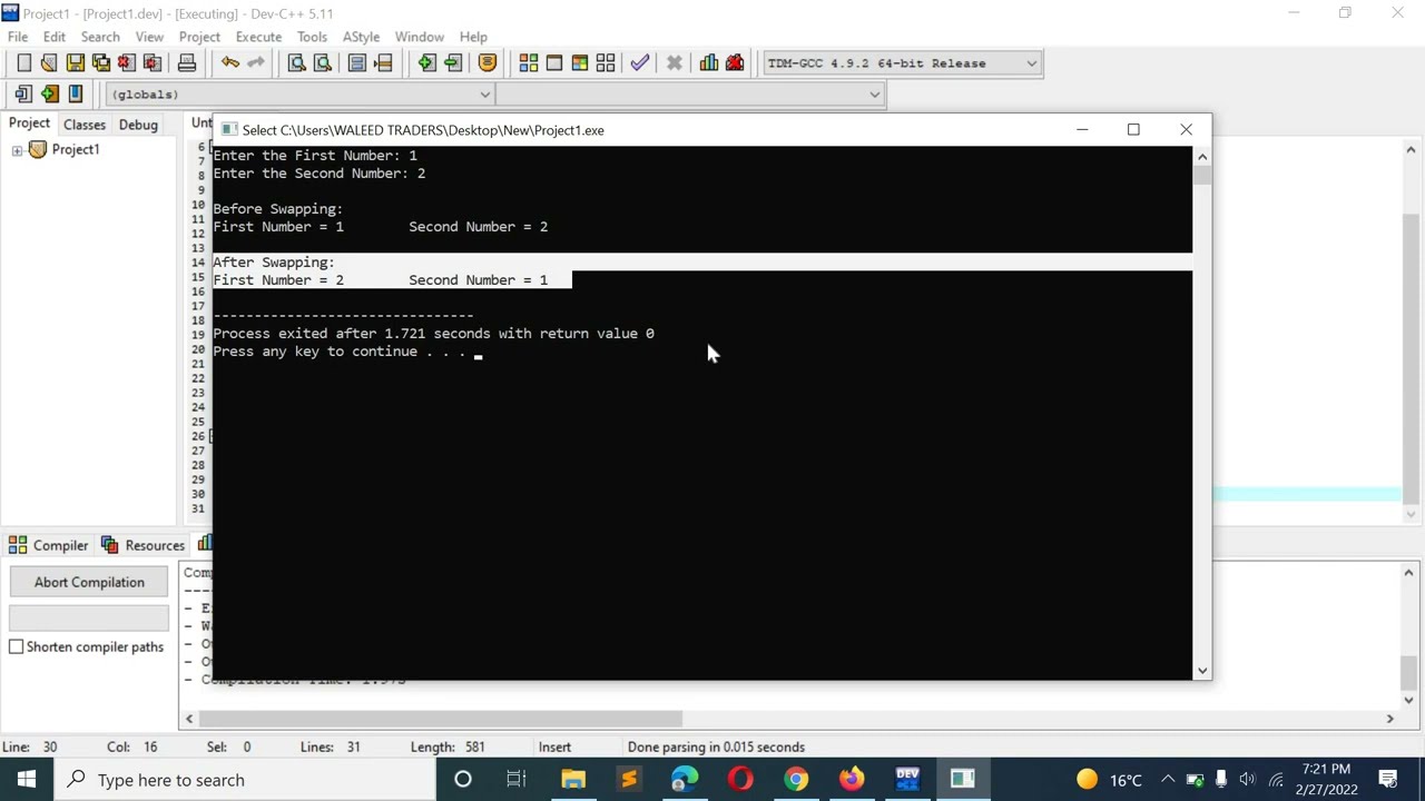 C++ Program to Swap Two Numbers using Function Call by Reference - YouTube